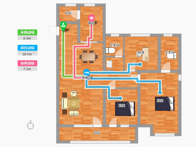 山东省-青岛市-港中旅蓝谷一号臻玺53，61，56号楼C1120㎡-89.60-户型库-动静线