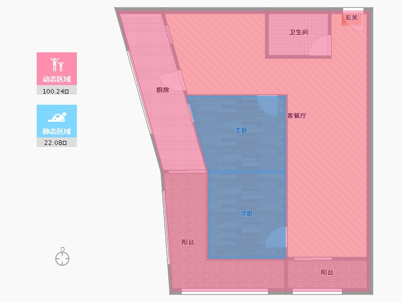 北京-北京市-天龙华鹤-91.36-户型库-动静分区