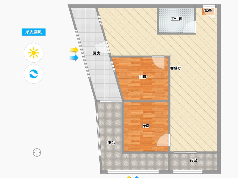 北京-北京市-天龙华鹤-91.36-户型库-采光通风