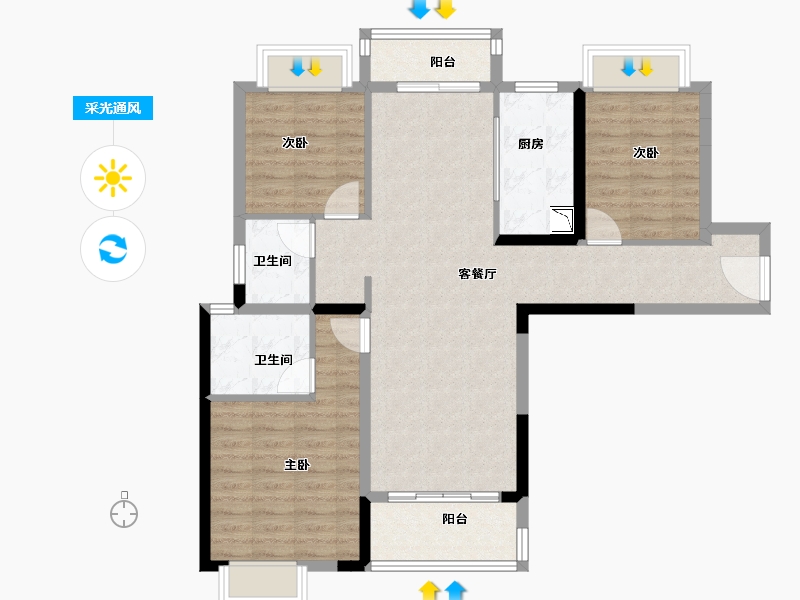 湖北省-武汉市-曦地港CITY ON-92.19-户型库-采光通风