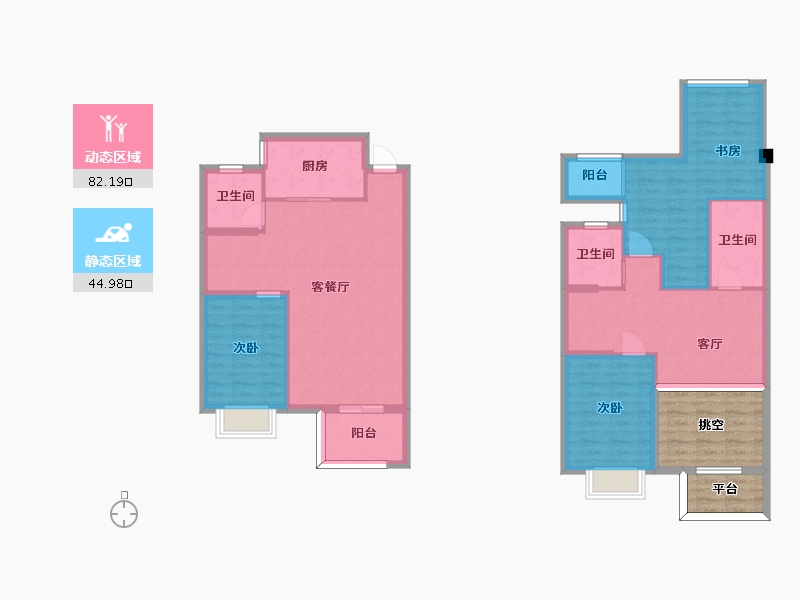 湖南省-长沙市-澳海谷山府14号楼143㎡户型-125.96-户型库-动静分区