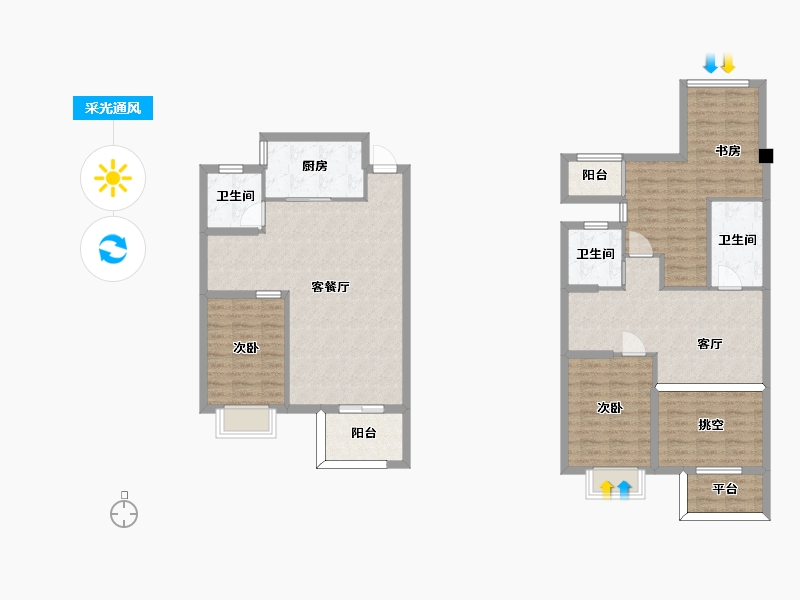 湖南省-长沙市-澳海谷山府14号楼143㎡户型-125.96-户型库-采光通风