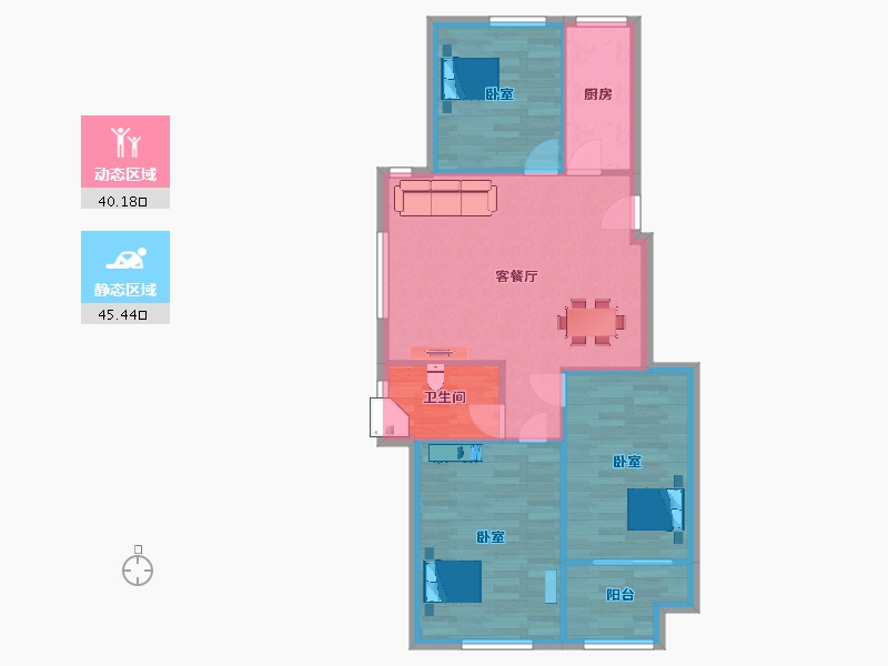 山东省-青岛市-梦想望城98m²-78.23-户型库-动静分区