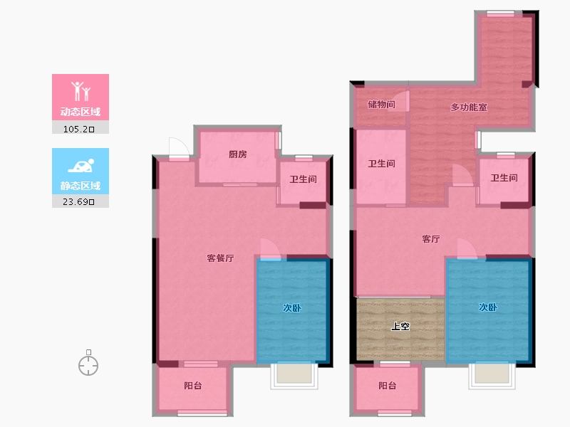 湖南省-长沙市-澳海谷山府14号楼144㎡户型-122.65-户型库-动静分区