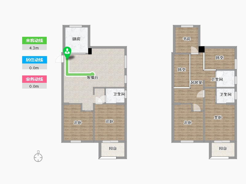 湖南省-长沙市-澳海谷山府9号楼162m²-142.85-户型库-动静线