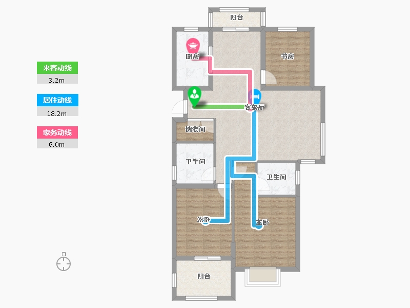 浙江省-嘉兴市-南江苑-98.34-户型库-动静线