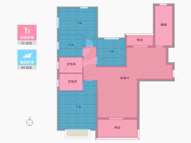 湖南省-长沙市-恒大揽湖苑21栋144m²-105.26-户型库-动静分区