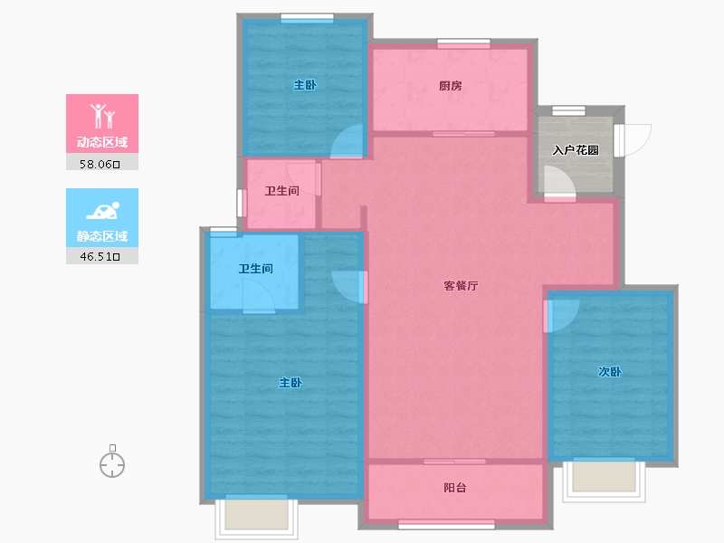 天津-天津市-泉上文华-97.96-户型库-动静分区