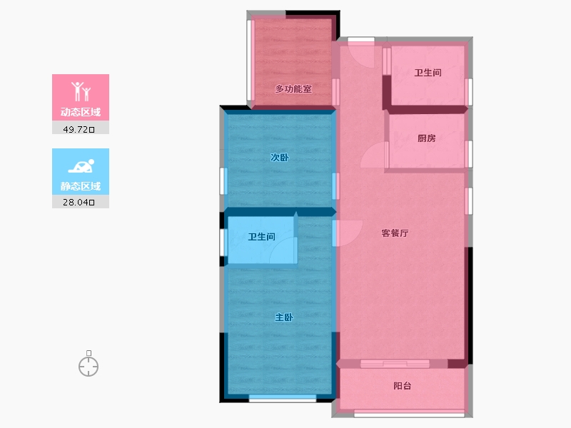 湖南省-长沙市-才子城A户型91m²-68.42-户型库-动静分区