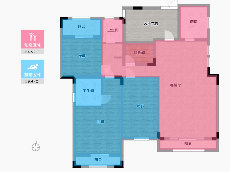 湖南省-长沙市-熙庭原著11号楼A149m²-122.02-户型库-动静分区