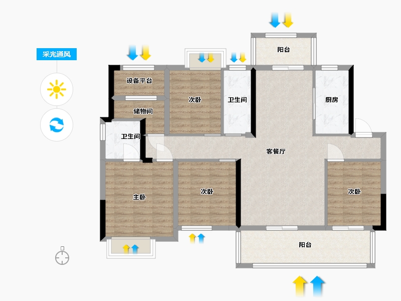 湖南省-长沙市-春晖花园宸极户型6栋142m²-113.00-户型库-采光通风