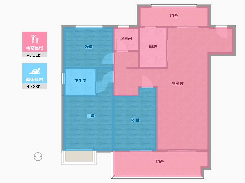 湖南省-长沙市-澳海文澜府1,2号楼1A户型117m²-96.84-户型库-动静分区