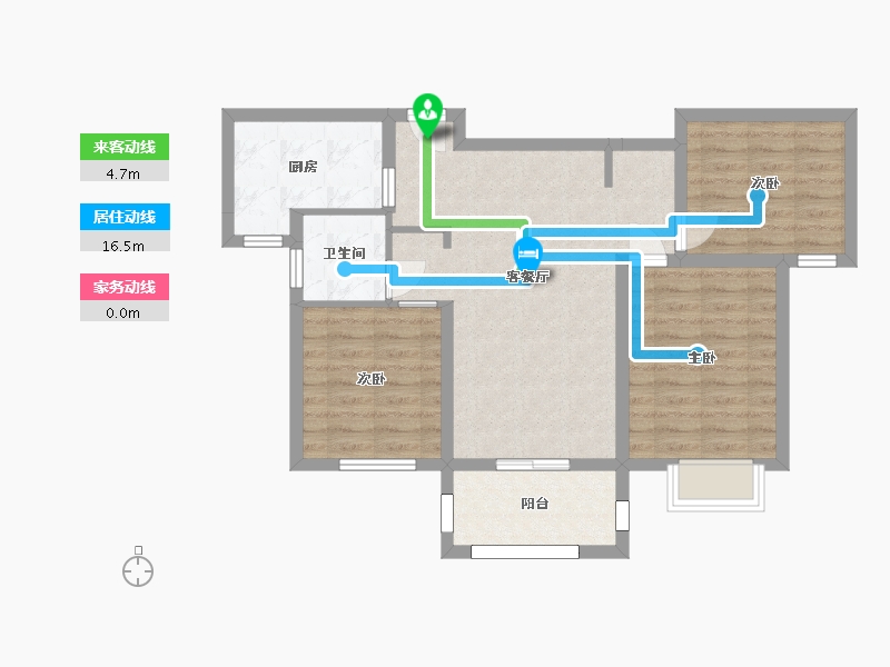 湖南省-长沙市-亿达智造小镇1，2，4，6，12号楼97m²-74.07-户型库-动静线