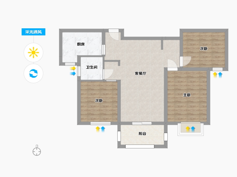 湖南省-长沙市-亿达智造小镇1，2，4，6，12号楼97m²-74.07-户型库-采光通风