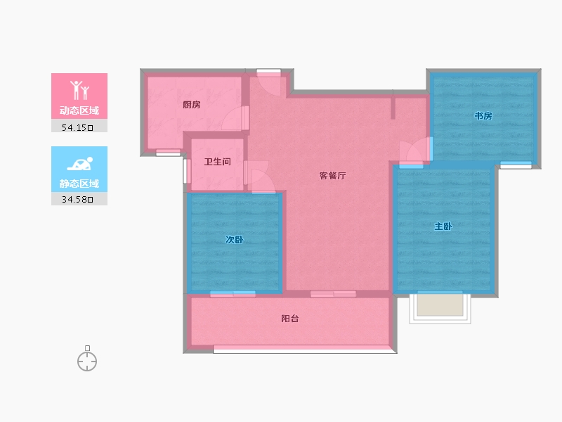 湖南省-长沙市-亿达智造小镇6，14，15，16号楼106m²-78.87-户型库-动静分区