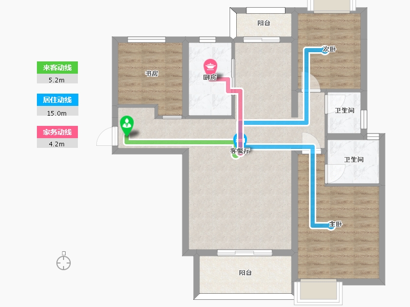 湖南省-长沙市-亿达智造小镇1，2，6号楼115m²-88.99-户型库-动静线