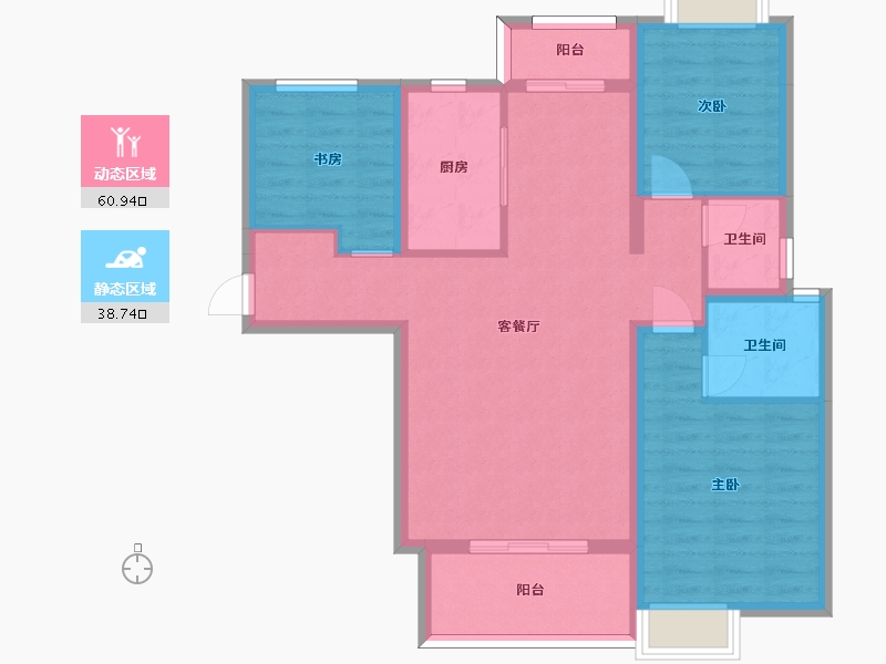 湖南省-长沙市-亿达智造小镇1，2，6号楼115m²-88.99-户型库-动静分区