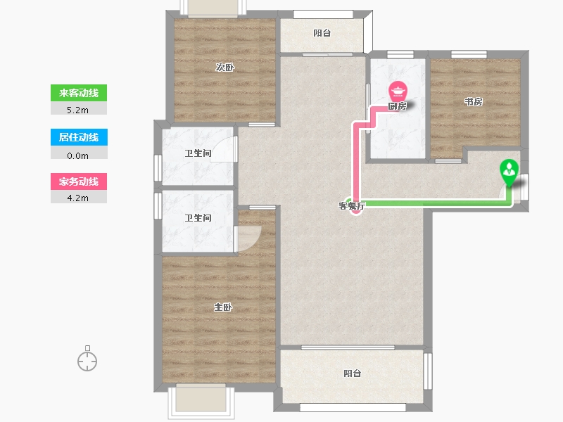 湖南省-长沙市-亿达智造小镇1，2，4，6，12号楼119m²-94.72-户型库-动静线