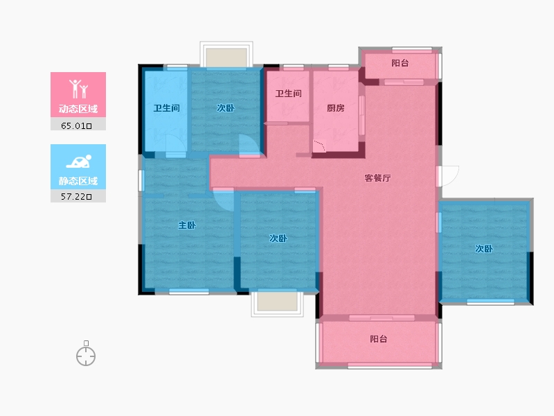 湖南省-长沙市-亿达智造小镇10栋141m²-108.60-户型库-动静分区