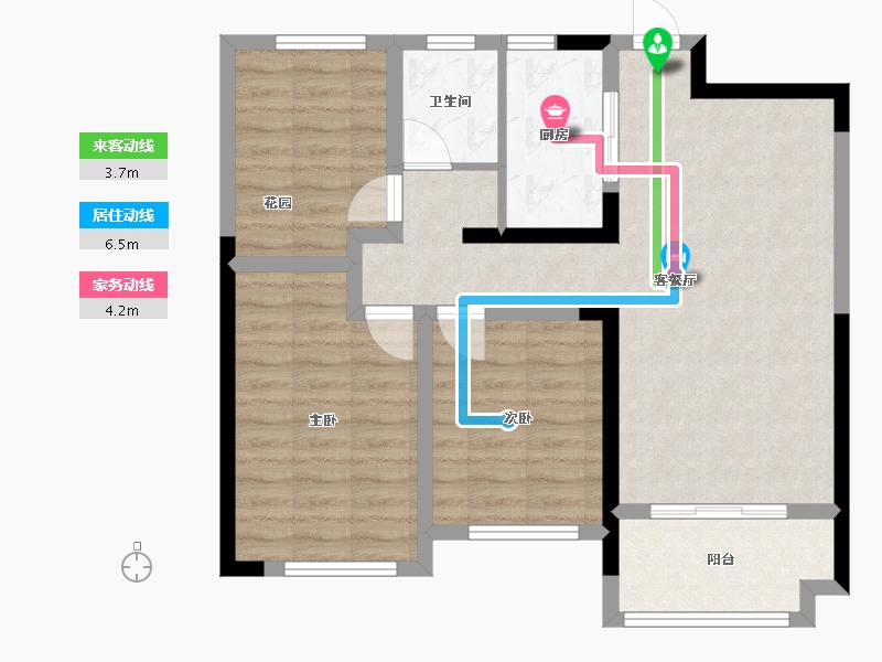 湖南省-长沙市-正荣财富中心A1户型97m²-77.77-户型库-动静线