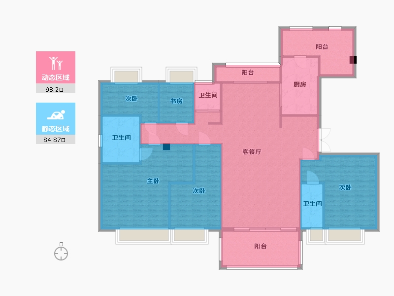 湖南省-长沙市-碧桂园高尔夫花园190㎡户型-168.49-户型库-动静分区