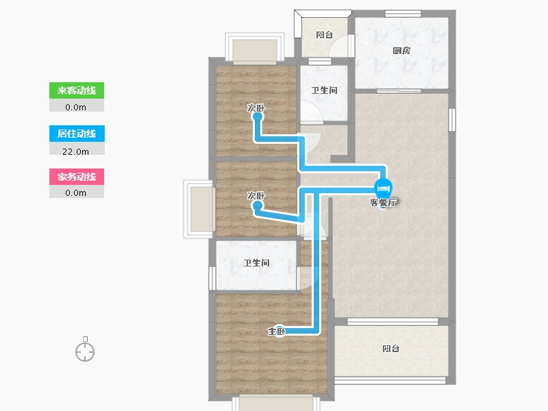 湖南省-长沙市-浏阳恒大华府四期7,10.栋122m²-88.47-户型库-动静线