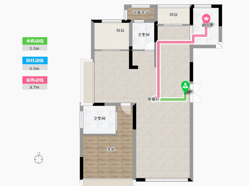 浙江省-杭州市-远洋西溪公馆-105.92-户型库-动静线