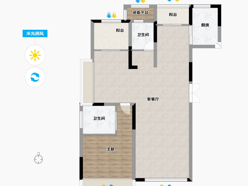 浙江省-杭州市-远洋西溪公馆-105.92-户型库-采光通风