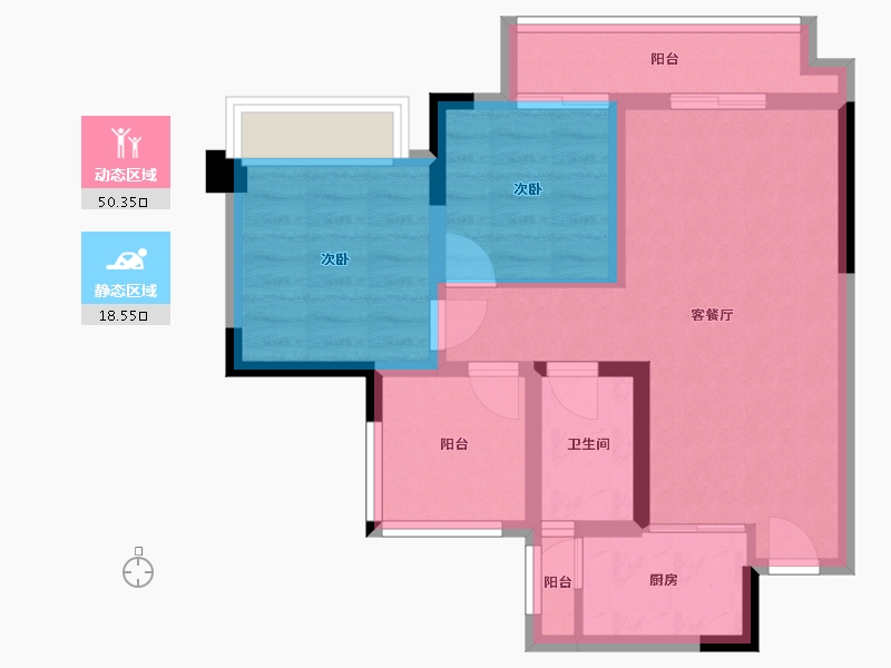 四川省-内江市-御庭学府-60.30-户型库-动静分区