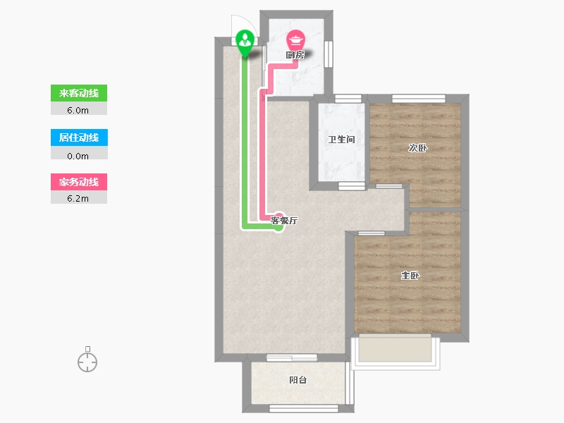 湖南省-长沙市-金驰东方樾7号栋A1户型80m²-58.62-户型库-动静线