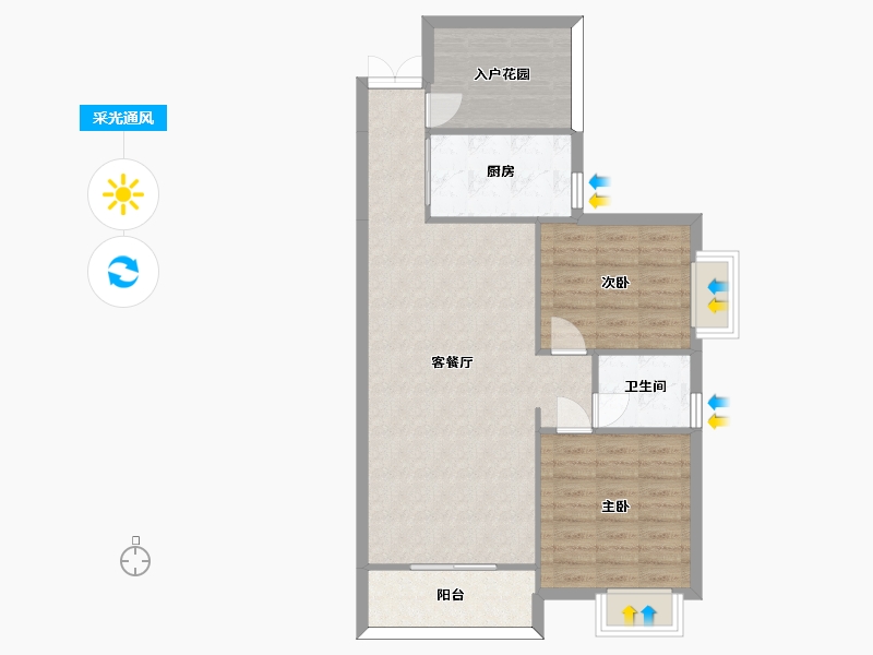 湖南省-长沙市-紫华郡K户型96m²-80.68-户型库-采光通风