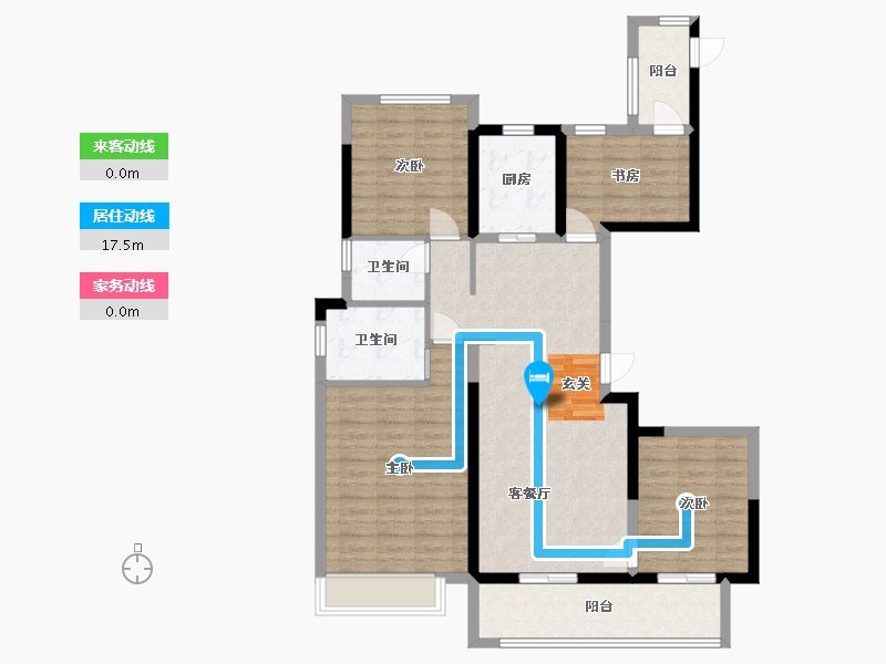 浙江省-宁波市-华宇旭辉锦山府-107.01-户型库-动静线