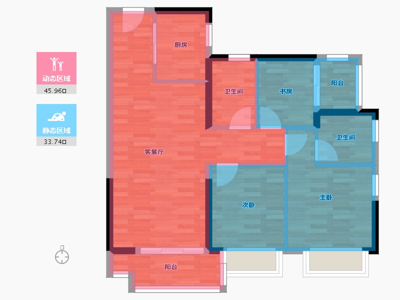 广东省-清远市-融创清城首府-71.05-户型库-动静分区