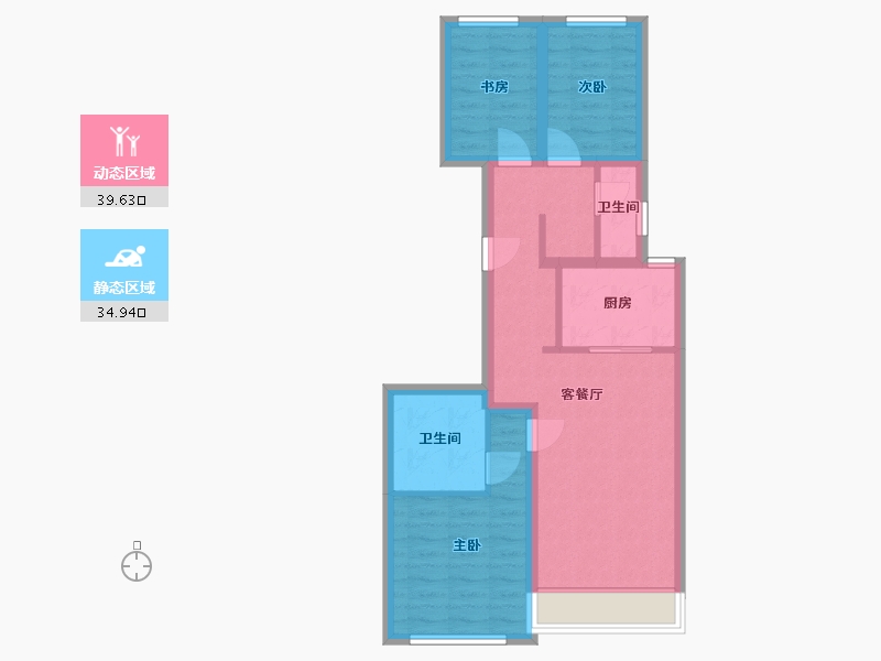 北京-北京市-保利·和光逸境-65.46-户型库-动静分区