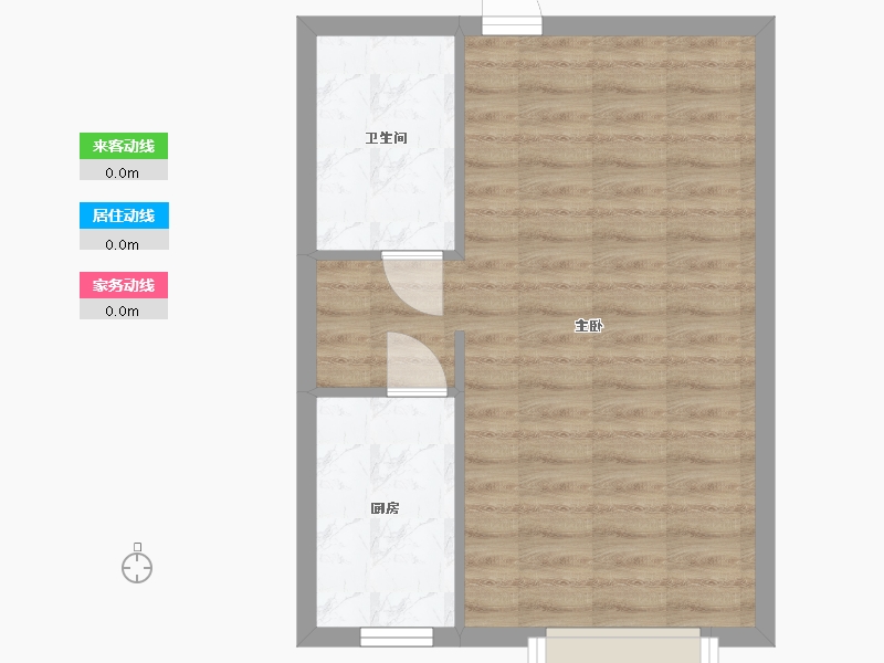 湖南省-长沙市-东塘SOHOB6户型64m²-43.83-户型库-动静线