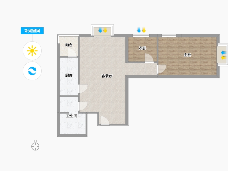 湖南省-长沙市-东塘SOHOB9户型96m²-69.79-户型库-采光通风