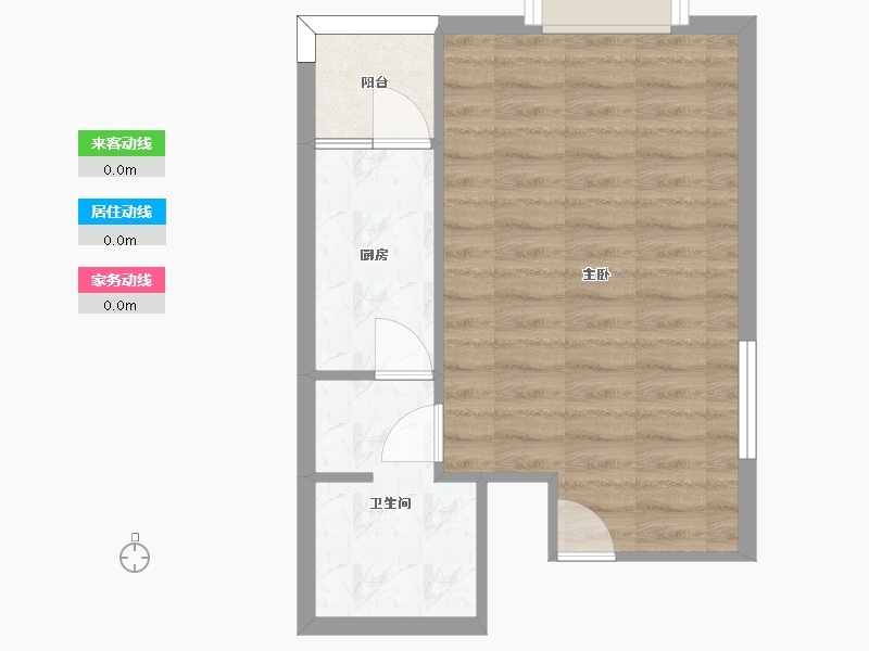 湖南省-长沙市-东塘SOHOC8户型58m²-40.62-户型库-动静线