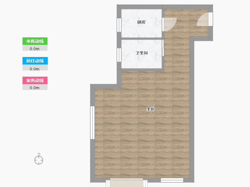 湖南省-长沙市-东塘SOHOB5户型67m²-45.57-户型库-动静线