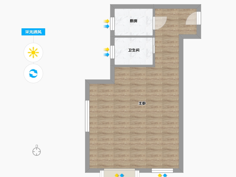 湖南省-长沙市-东塘SOHOB5户型67m²-45.57-户型库-采光通风