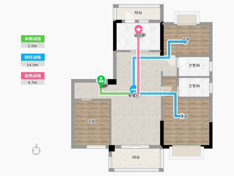 湖南省-长沙市-碧桂园荟隽棠29号楼122m²-89.55-户型库-动静线