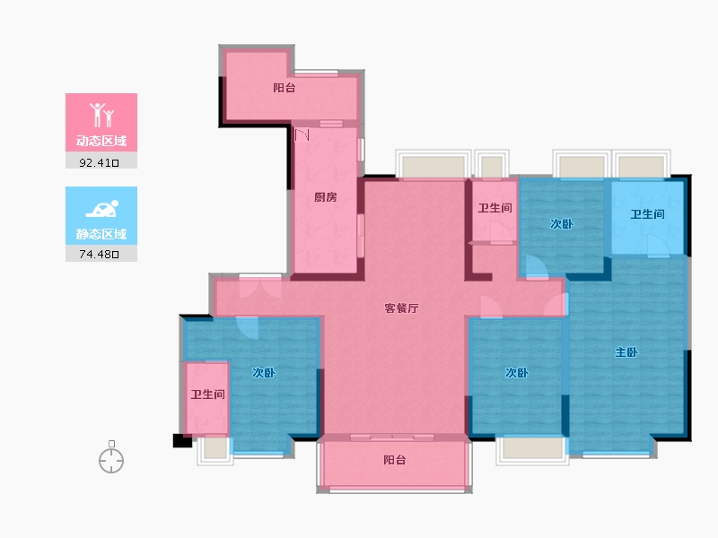 湖南省-长沙市-碧桂园荟隽棠18号楼,8号楼,10号楼187㎡户型-149.69-户型库-动静分区