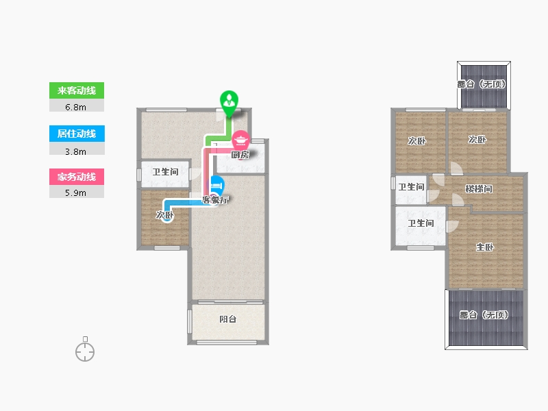 湖南省-长沙市-长沙恒大文化旅游城181m²-185.40-户型库-动静线