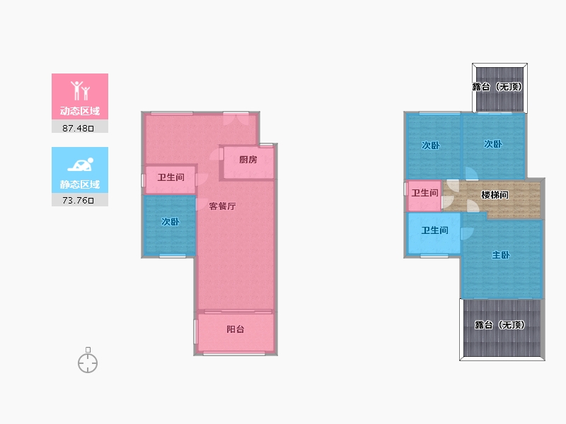 湖南省-长沙市-长沙恒大文化旅游城181m²-185.40-户型库-动静分区