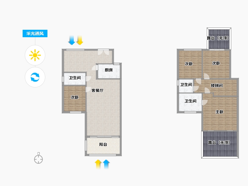 湖南省-长沙市-长沙恒大文化旅游城181m²-185.40-户型库-采光通风