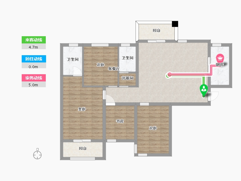 湖南省-长沙市-金恒银杉里2号楼A1143m²-101.28-户型库-动静线