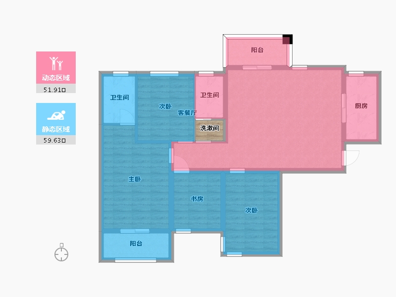 湖南省-长沙市-金恒银杉里2号楼A1143m²-101.28-户型库-动静分区