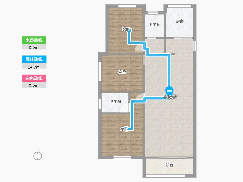 湖南省-长沙市-中海熙湾5栋A户型120m²-89.42-户型库-动静线