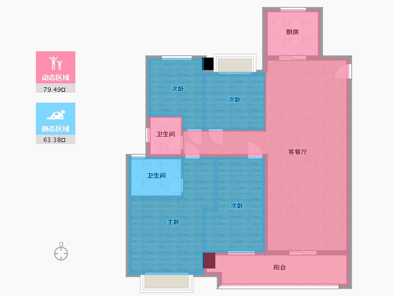 湖南省-长沙市-南山梅溪一方4栋3栋184m²-129.64-户型库-动静分区