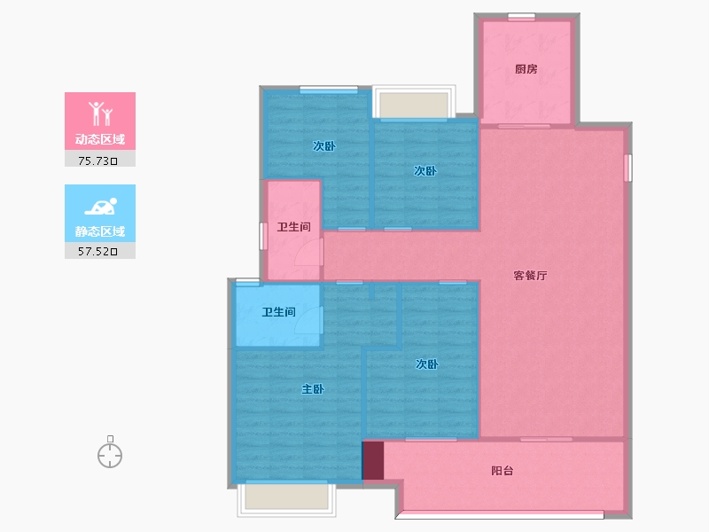 湖南省-长沙市-南山梅溪一方6栋152m²-122.00-户型库-动静分区