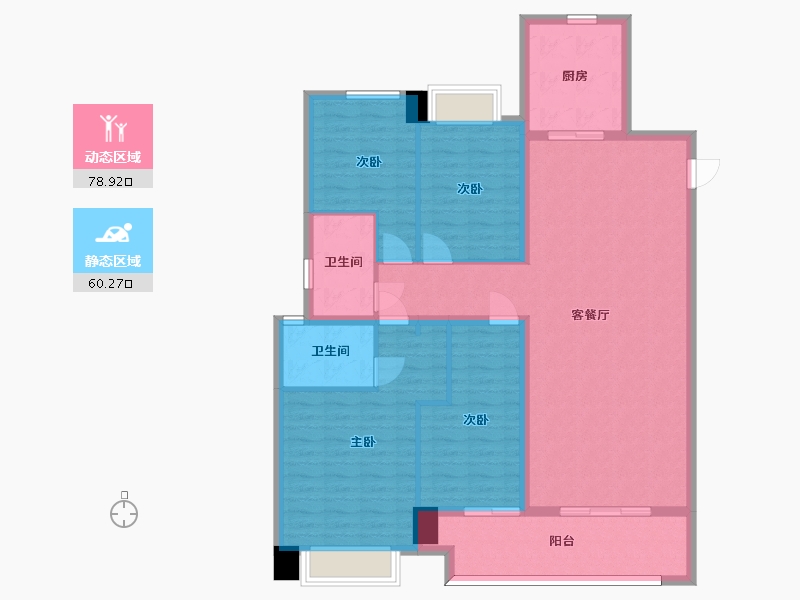 湖南省-长沙市-南山梅溪一方5栋157m²-125.91-户型库-动静分区